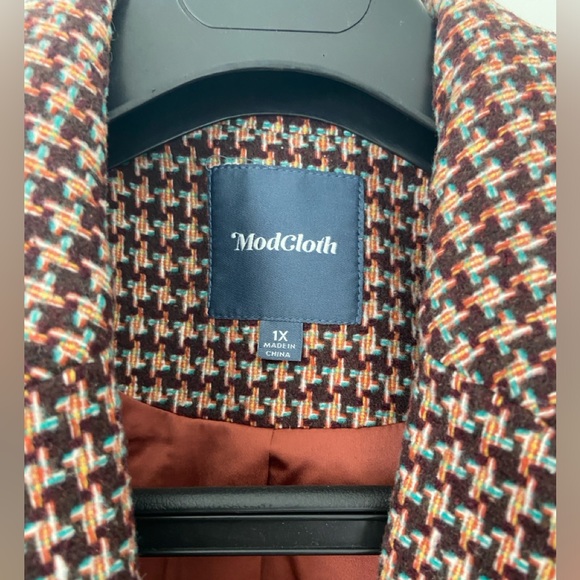 MODCLOTH Houndstooth Wool Jacket 1X - Picture 6 of 11